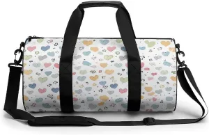 Gym Bag for Men Women Contains Many Hearts Duffel Bag Overnight Bag with Compartment Gym Sackpac