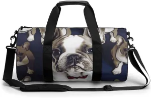 Gym Bag for Men Women Cute French Bulldog Duffel Bag Overnight Bag with Compartment Gym Sackpac