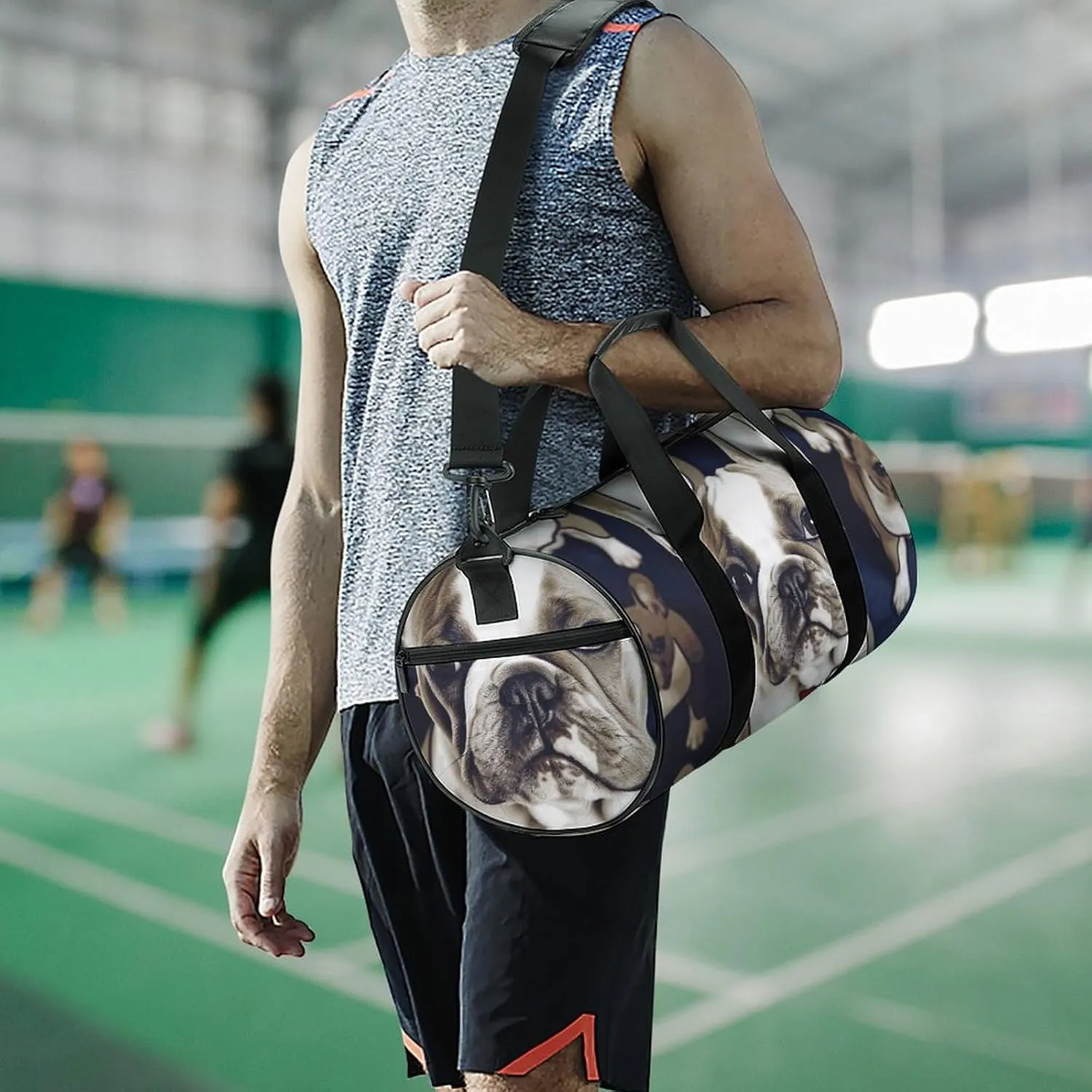 Gym Bag for Men Women Cute French Bulldog Duffel Bag Overnight Bag with Compartment Gym Sackpac