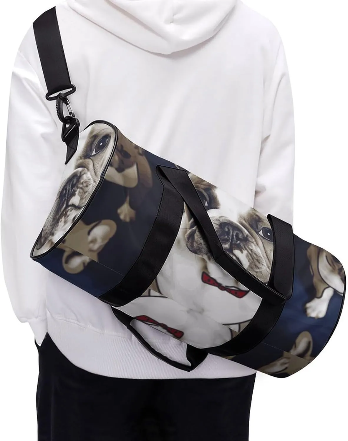 Gym Bag for Men Women Cute French Bulldog Duffel Bag Overnight Bag with Compartment Gym Sackpac