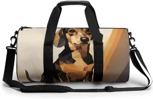 Gym Bag for Men Women Dachshund Illustration Duffel Bag Overnight Bag with Compartment Gym Sackpac