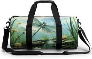 Gym Bag for Men Women Dragonflies in Flight Duffel Bag Overnight Bag with Compartment Gym Sackpac