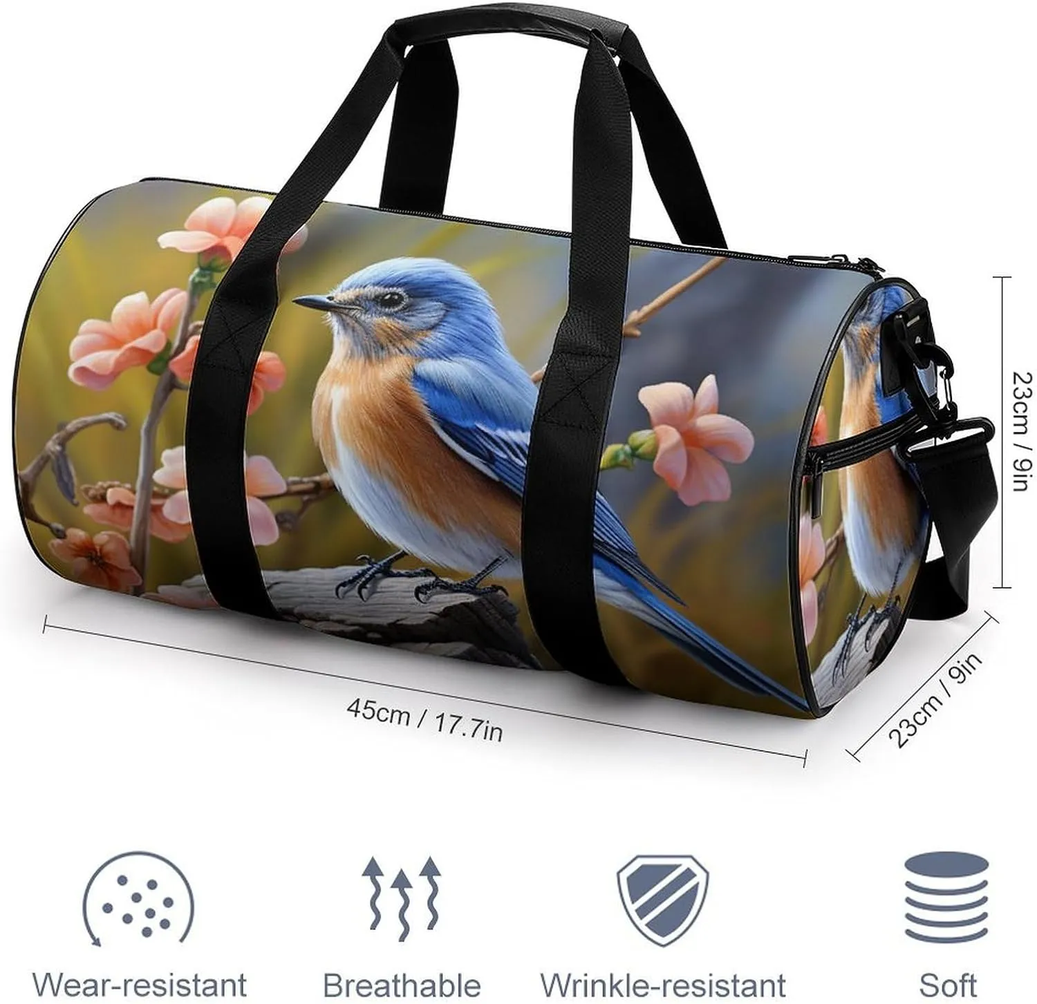 Gym Bag for Men Women Eastern Bluebird Duffel Bag Overnight Bag with Compartment Gym Sackpac