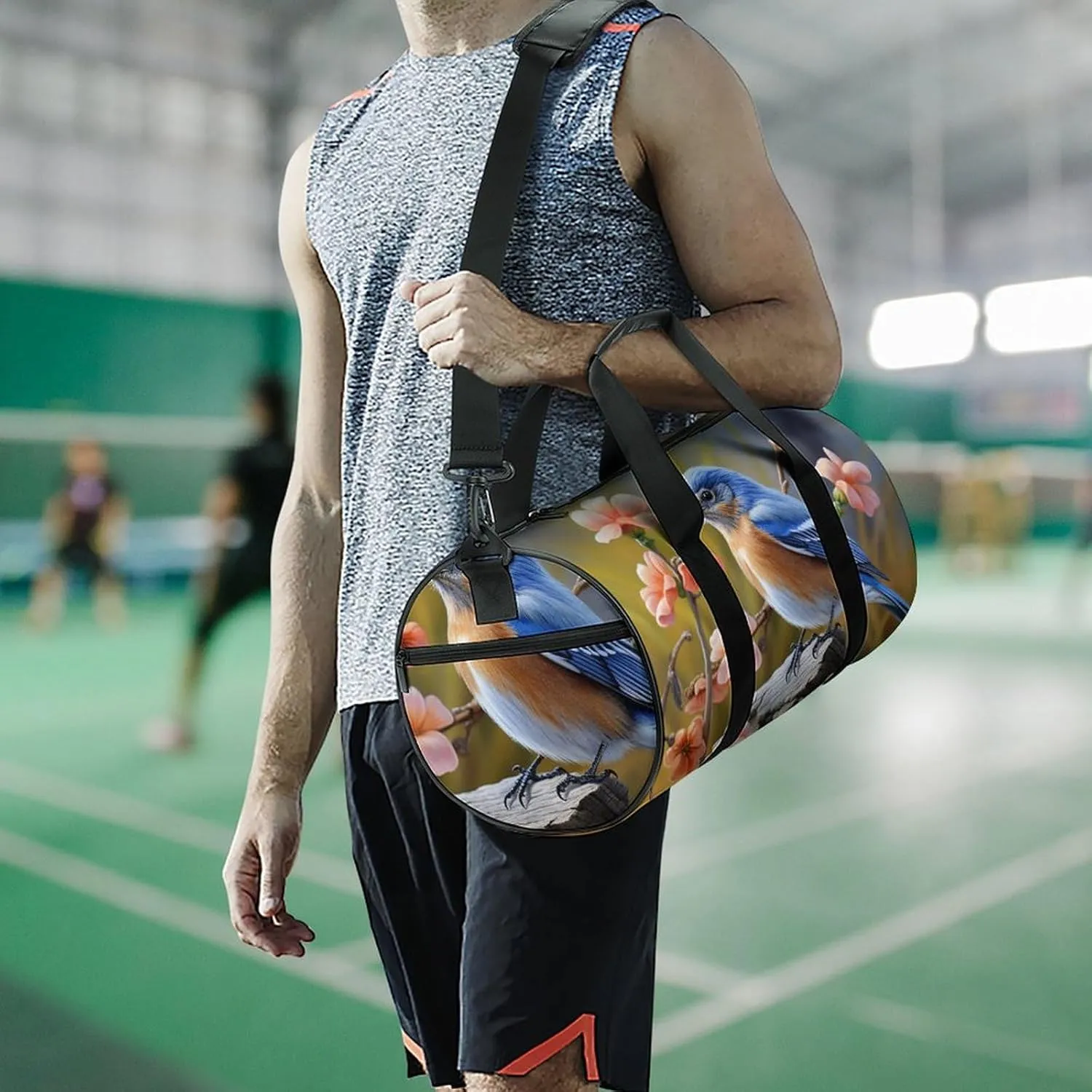 Gym Bag for Men Women Eastern Bluebird Duffel Bag Overnight Bag with Compartment Gym Sackpac