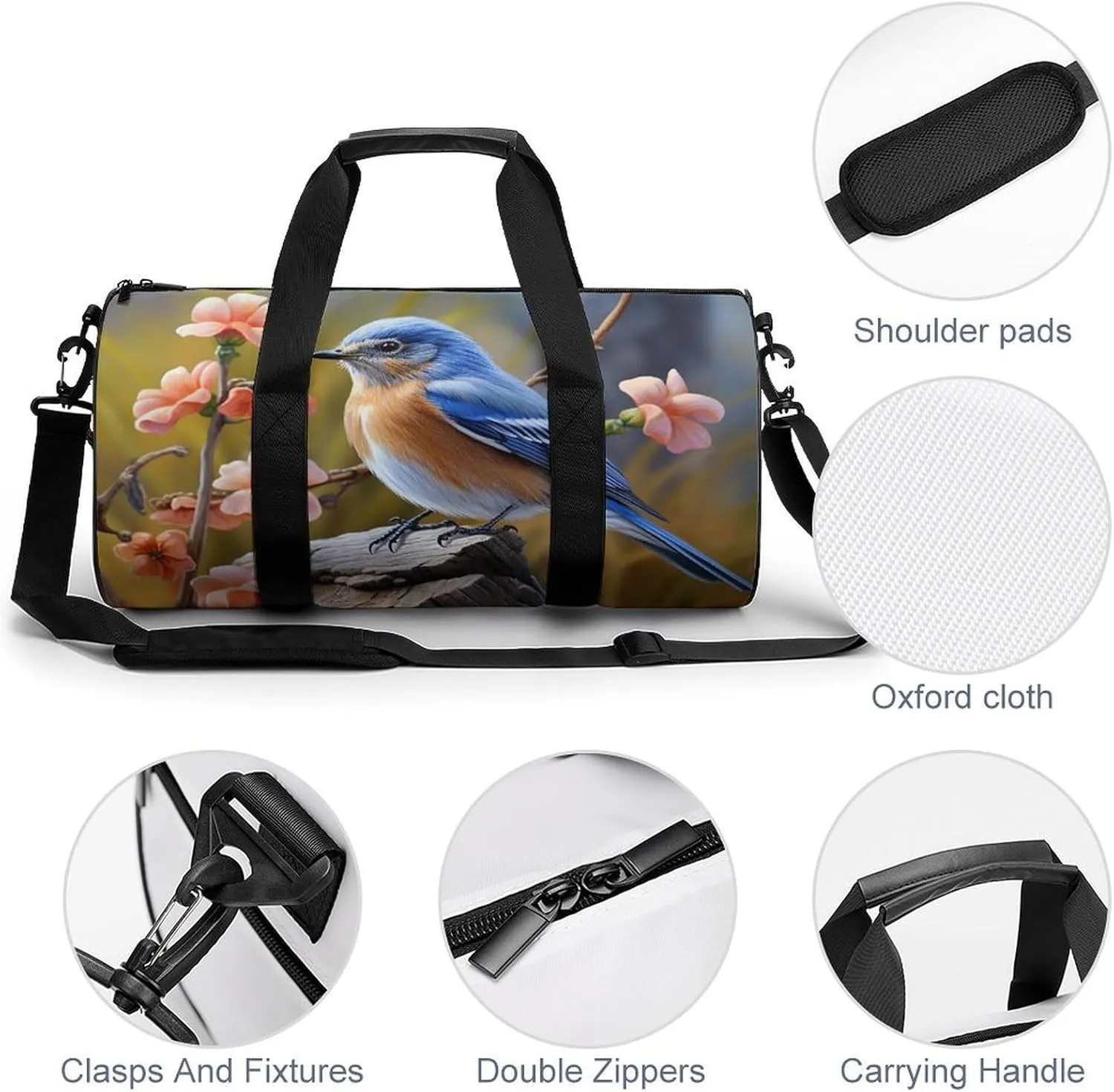 Gym Bag for Men Women Eastern Bluebird Duffel Bag Overnight Bag with Compartment Gym Sackpac