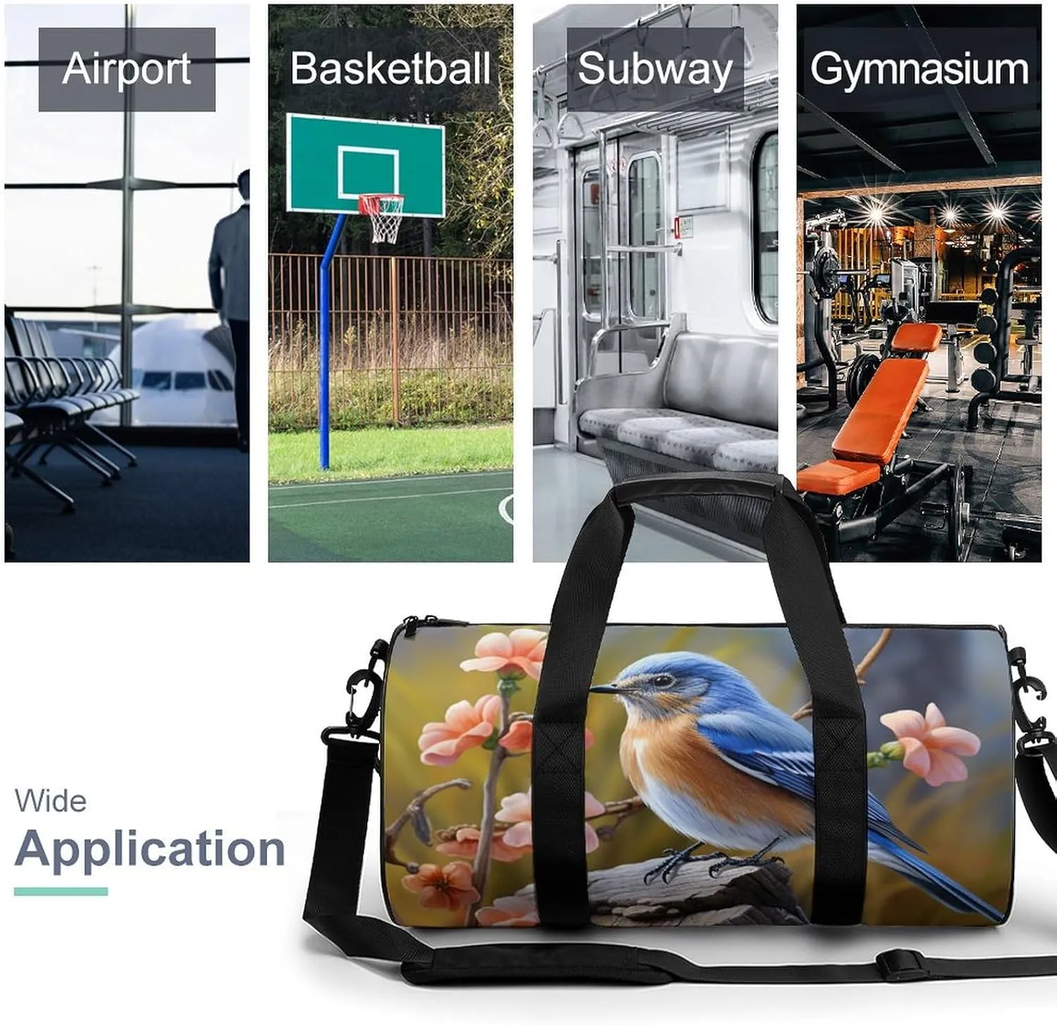 Gym Bag for Men Women Eastern Bluebird Duffel Bag Overnight Bag with Compartment Gym Sackpac