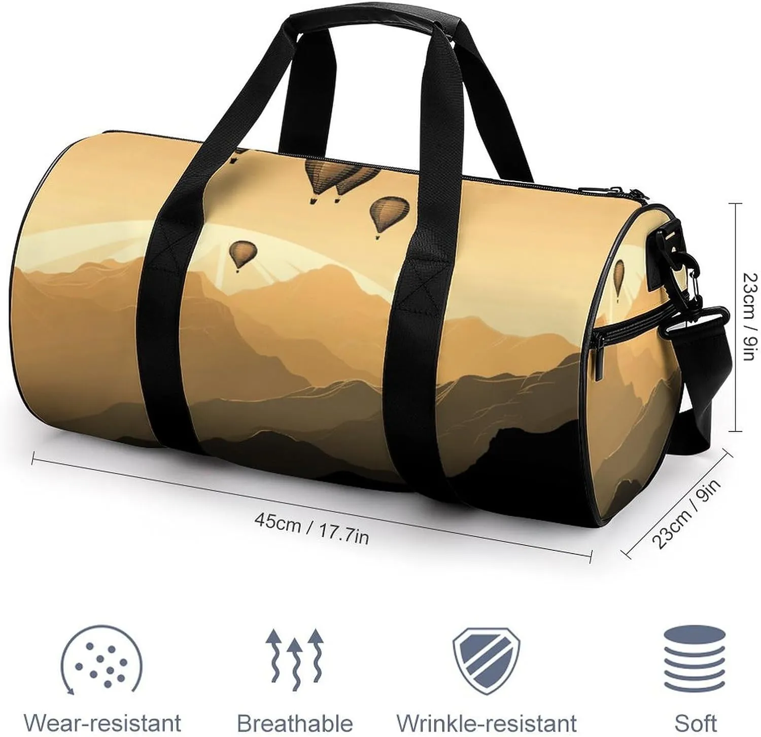 Gym Bag for Men Women Flying over The Mountains Duffel Bag Overnight Bag with Compartment Gym Sackpac