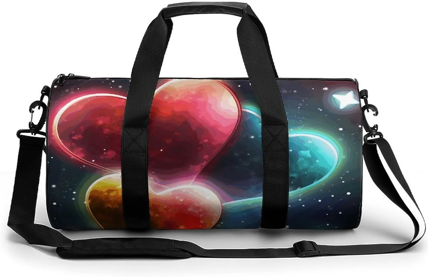 Gym Bag for Men Women Glowing Love Duffel Bag Overnight Bag with Compartment Gym Sackpac