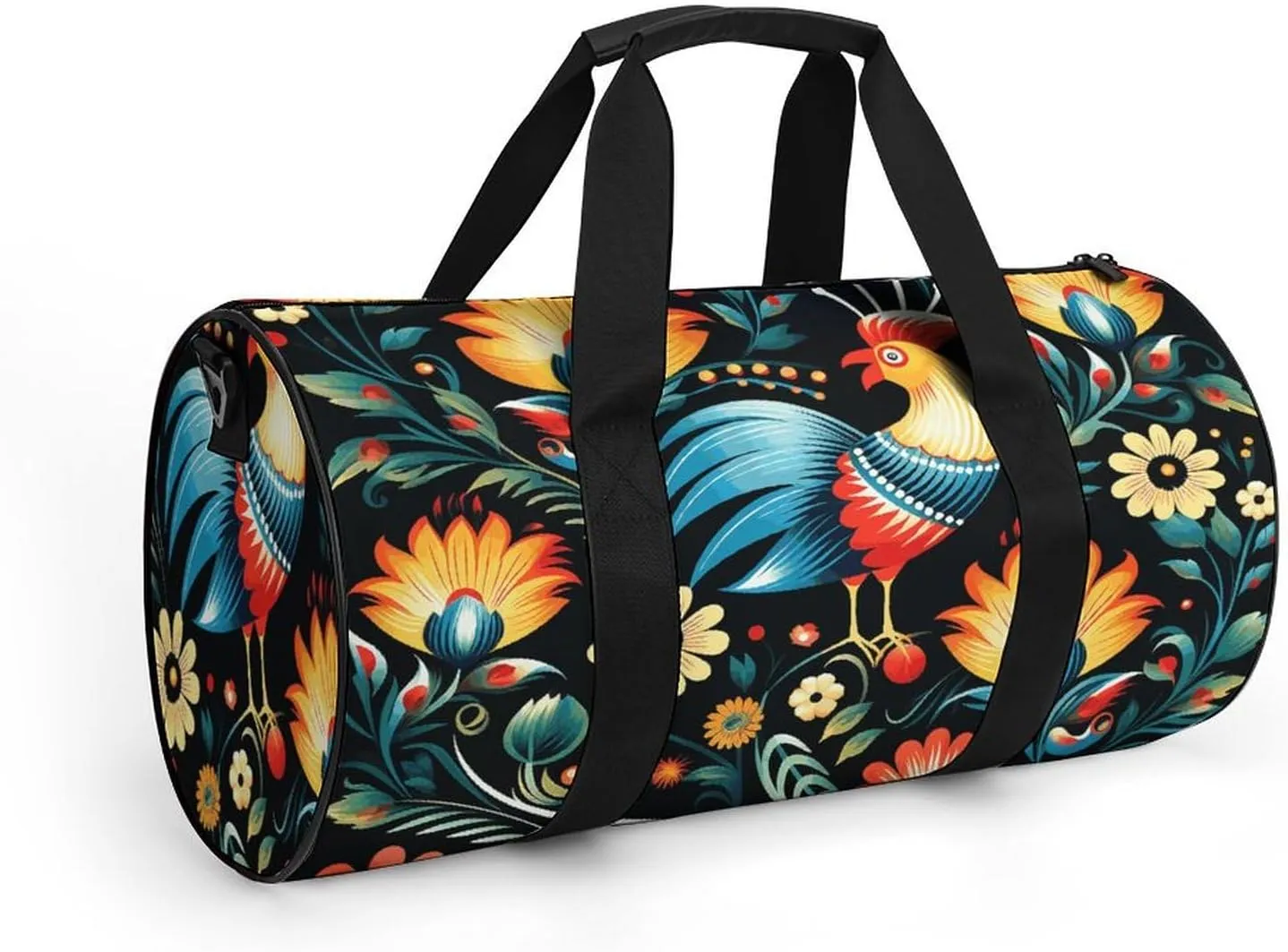 Gym Bag for Men Women Polish Folk Art Pattern Duffel Bag Overnight Bag with Compartment Gym Sackpac