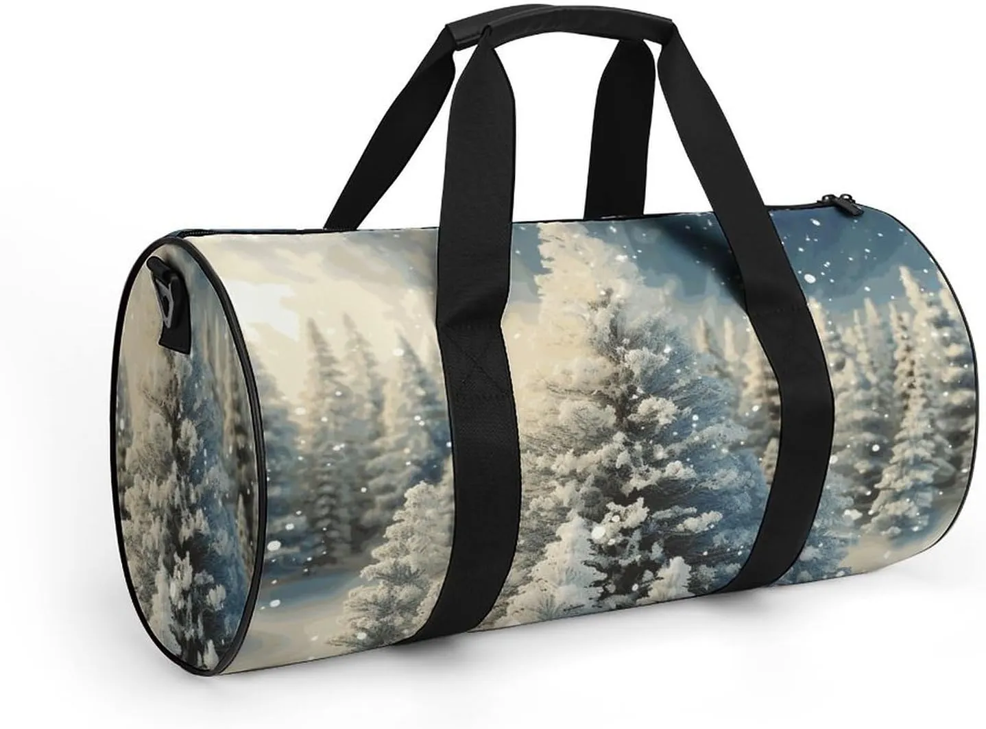 Gym Bag for Men Women Snow Wonderland Pine Tree Christmas Duffel Bag Overnight Bag with Compartment Gym Sackpac