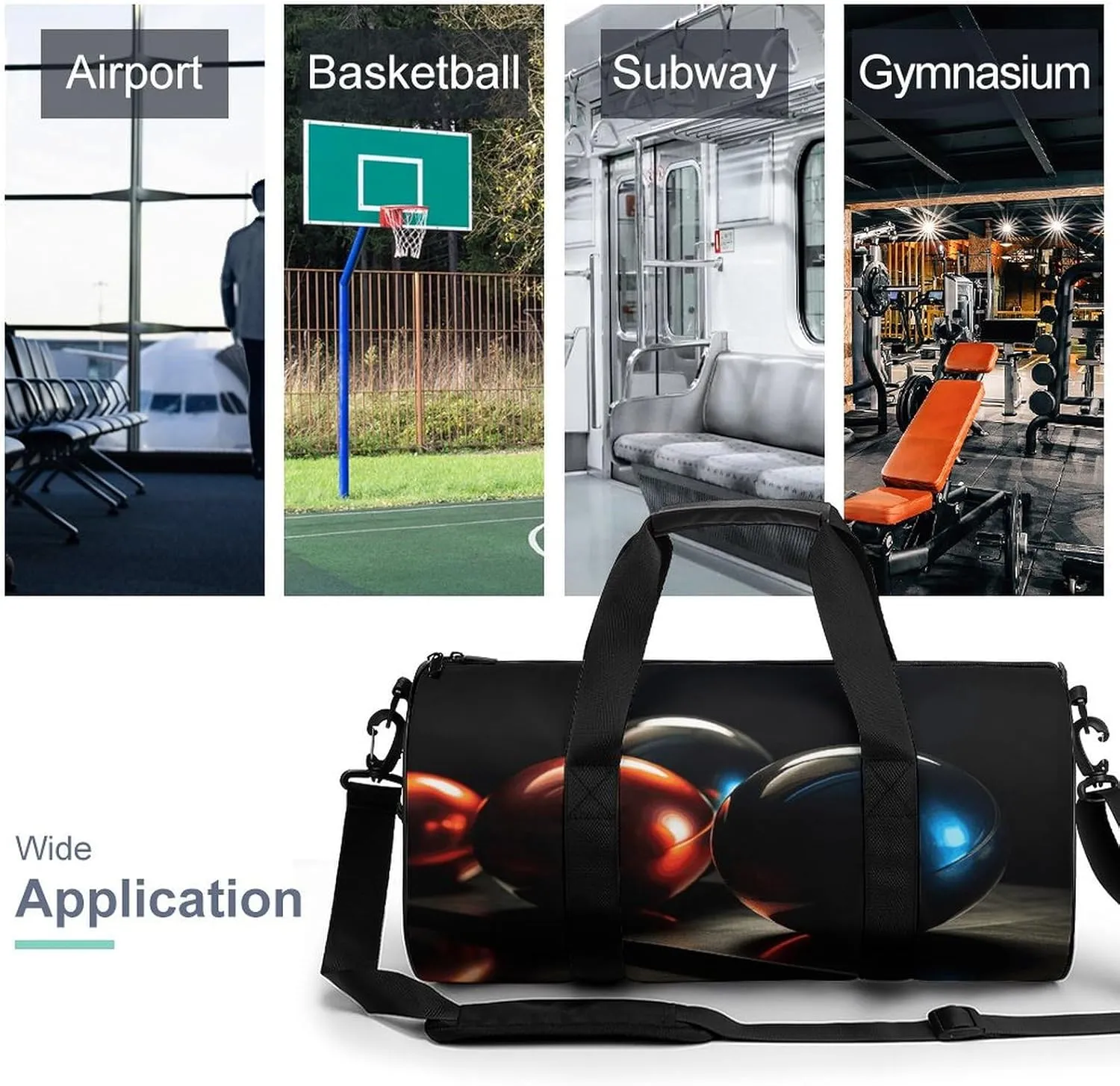 Gym Bag for Men Women Spherical Duffel Bag Overnight Bag with Compartment Gym Sackpac