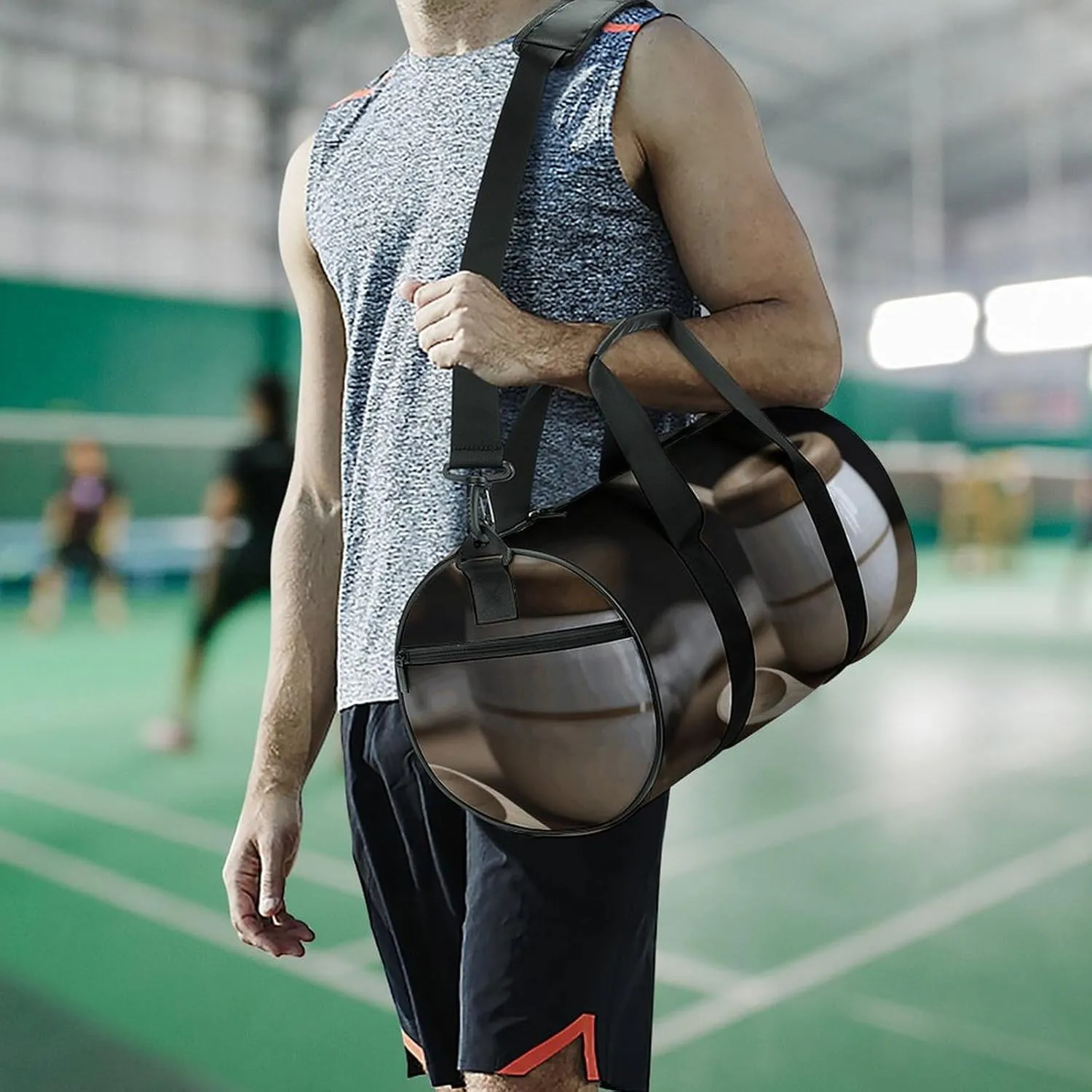 Gym Bag for Men Women Storage Jars And Spoons Duffel Bag Overnight Bag with Compartment Gym Sackpac