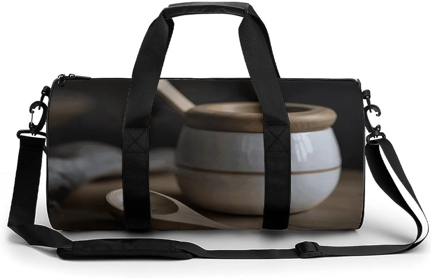 Gym Bag for Men Women Storage Jars And Spoons Duffel Bag Overnight Bag with Compartment Gym Sackpac