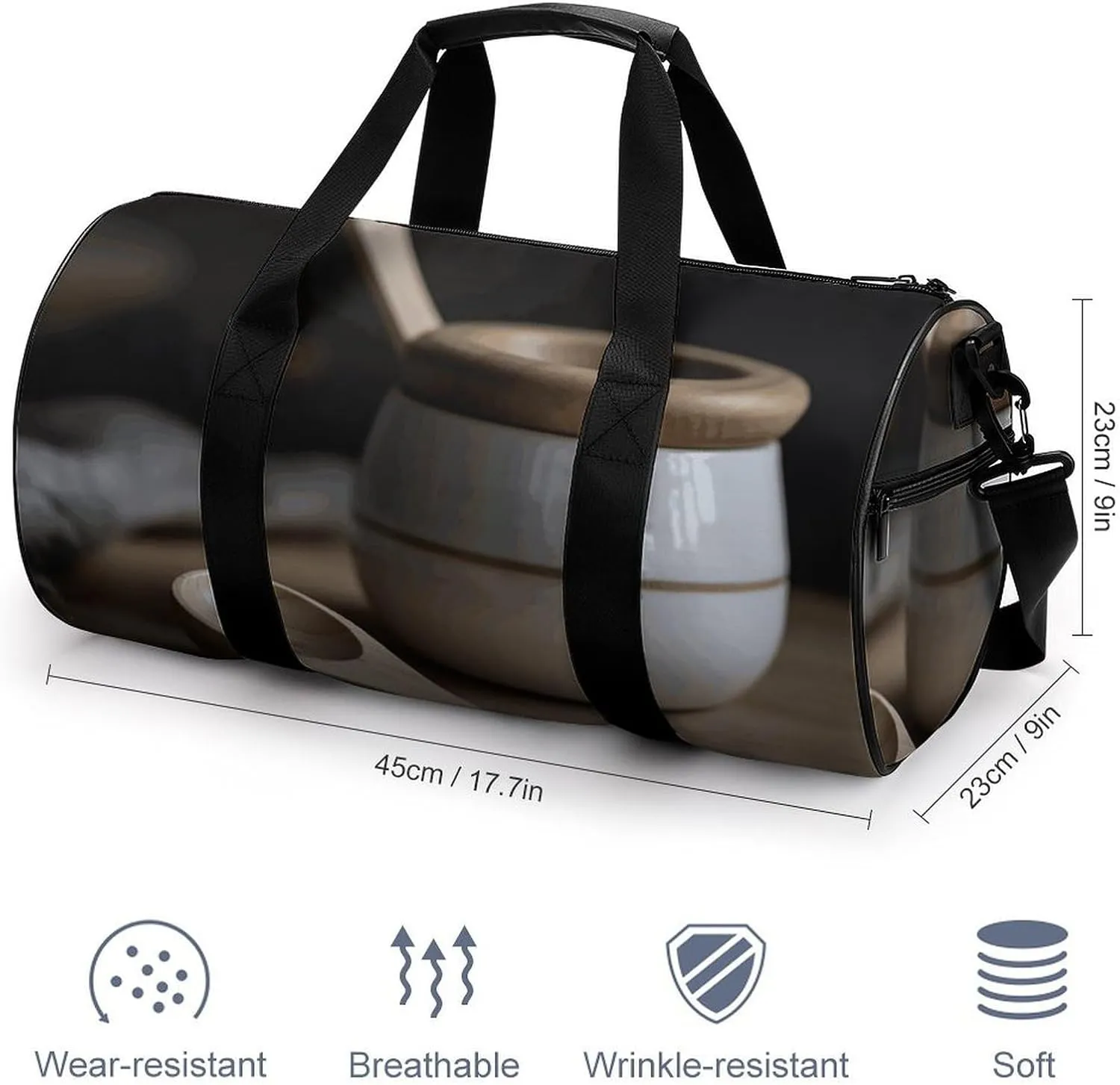 Gym Bag for Men Women Storage Jars And Spoons Duffel Bag Overnight Bag with Compartment Gym Sackpac