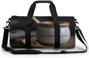 Gym Bag for Men Women Storage Jars And Spoons Duffel Bag Overnight Bag with Compartment Gym Sackpac