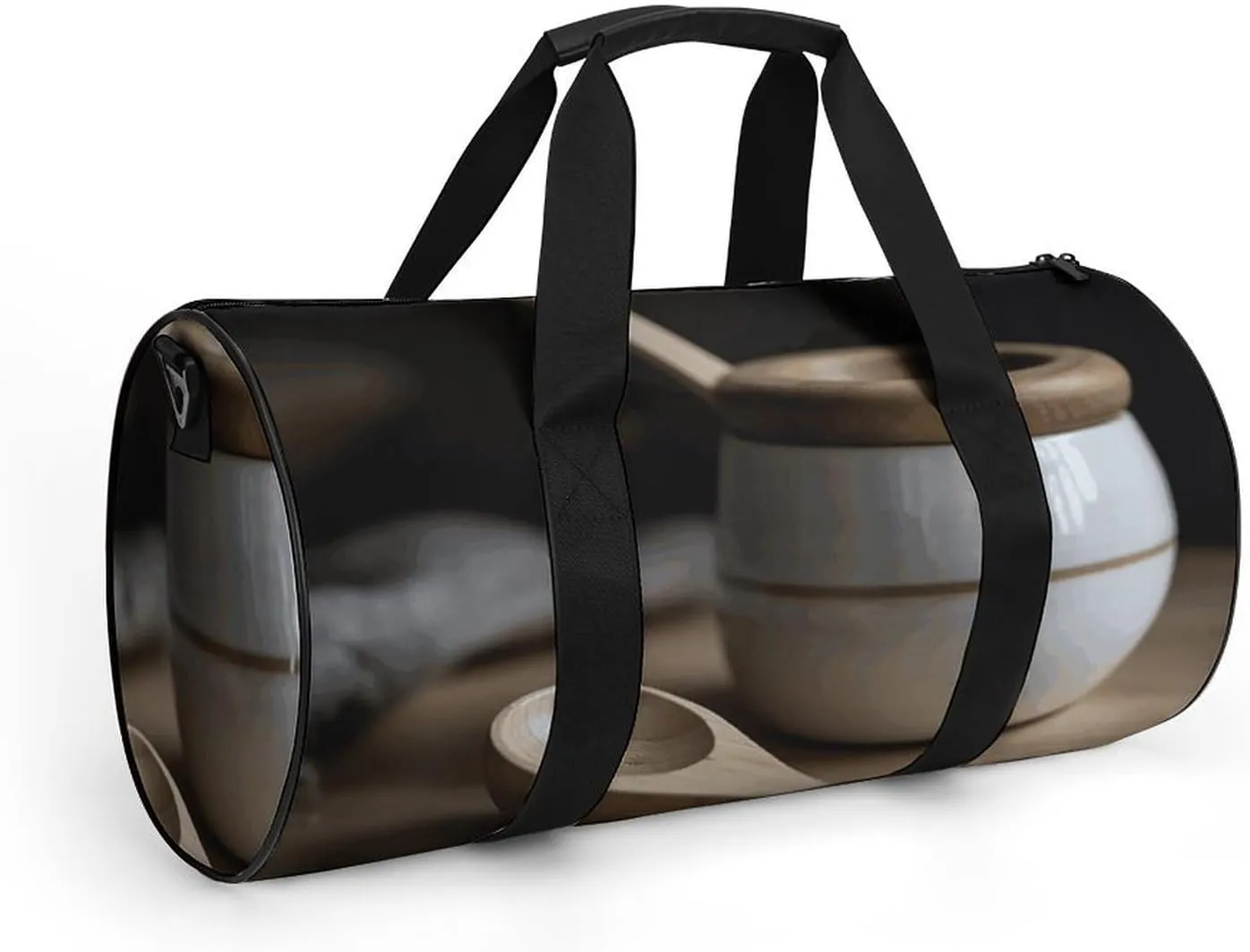Gym Bag for Men Women Storage Jars And Spoons Duffel Bag Overnight Bag with Compartment Gym Sackpac