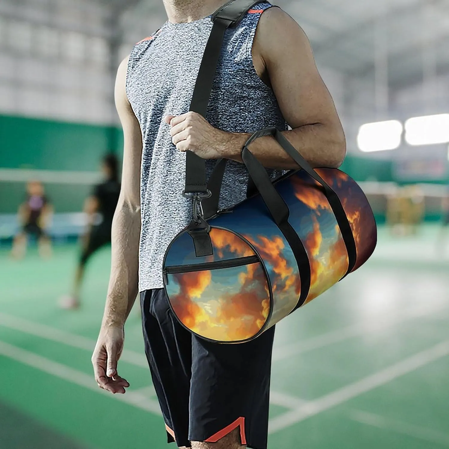 Gym Bag for Men Women Sunset Duffel Bag Overnight Bag with Compartment Gym Sackpac