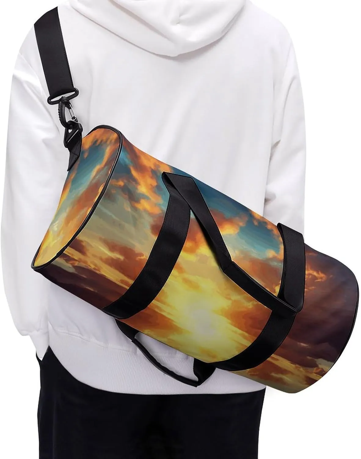 Gym Bag for Men Women Sunset Duffel Bag Overnight Bag with Compartment Gym Sackpac