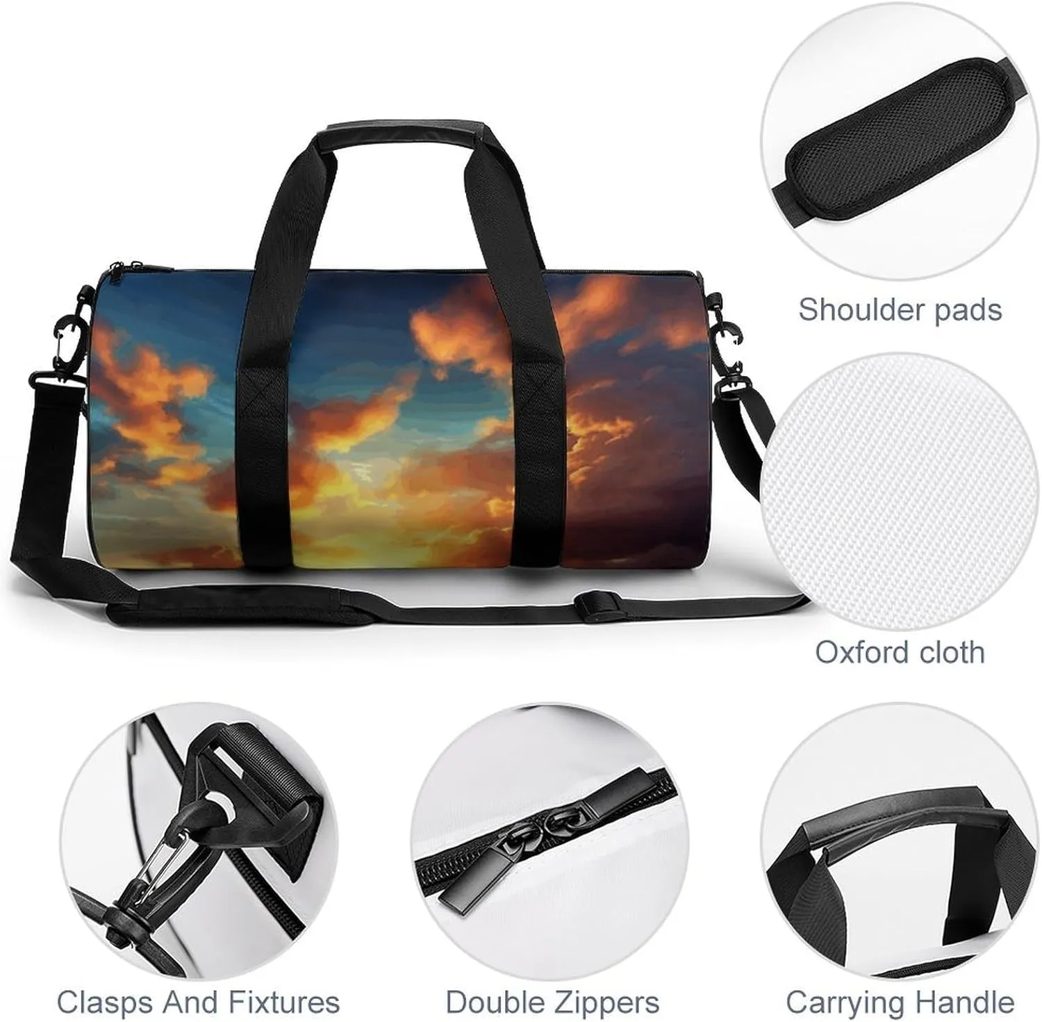 Gym Bag for Men Women Sunset Duffel Bag Overnight Bag with Compartment Gym Sackpac