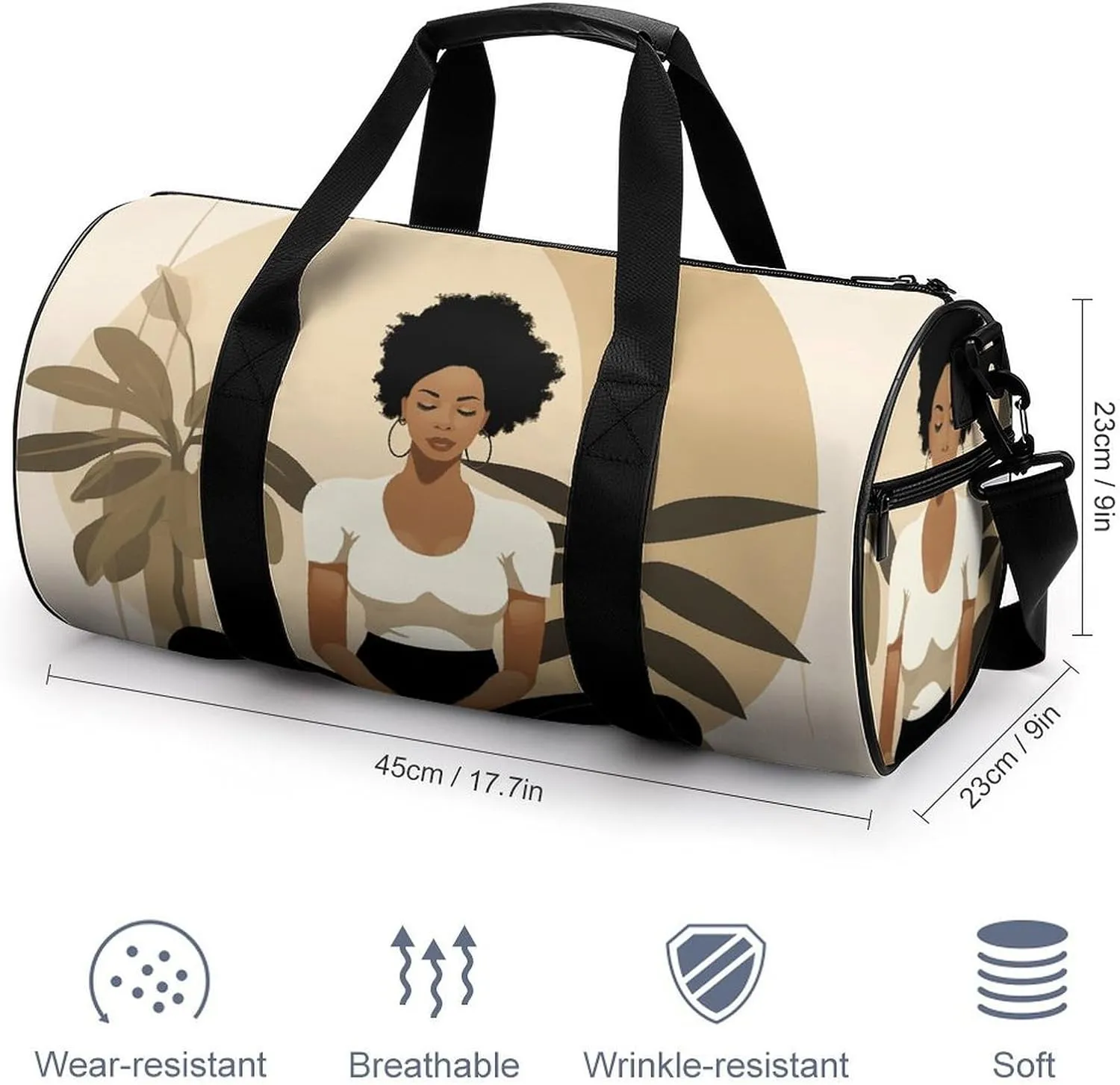 Gym Bag for Men Women Yoga Poses Duffel Bag Overnight Bag with Compartment Gym Sackpac