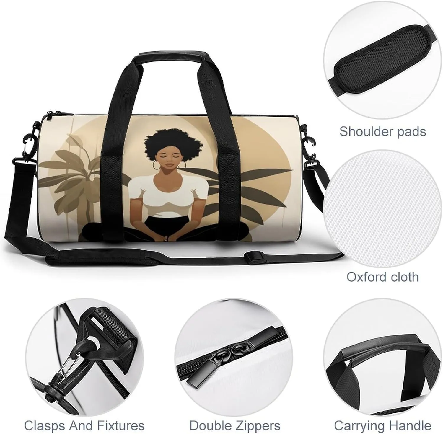 Gym Bag for Men Women Yoga Poses Duffel Bag Overnight Bag with Compartment Gym Sackpac