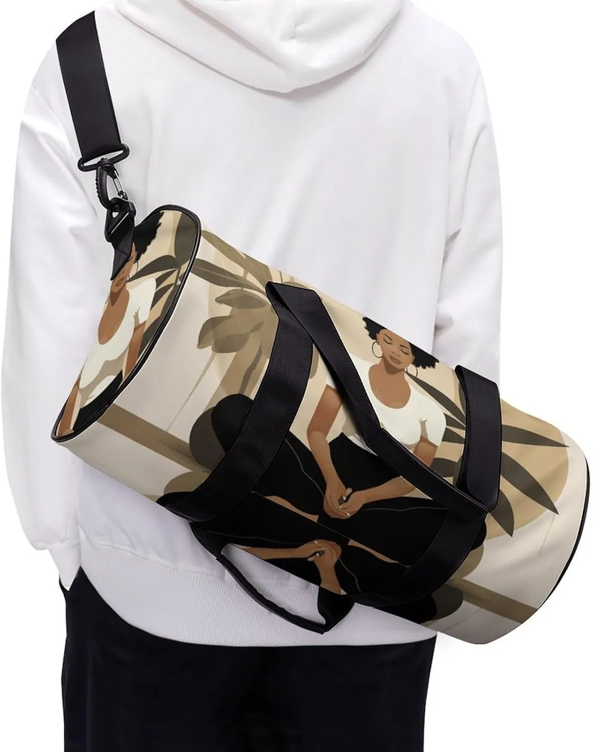 Gym Bag for Men Women Yoga Poses Duffel Bag Overnight Bag with Compartment Gym Sackpac