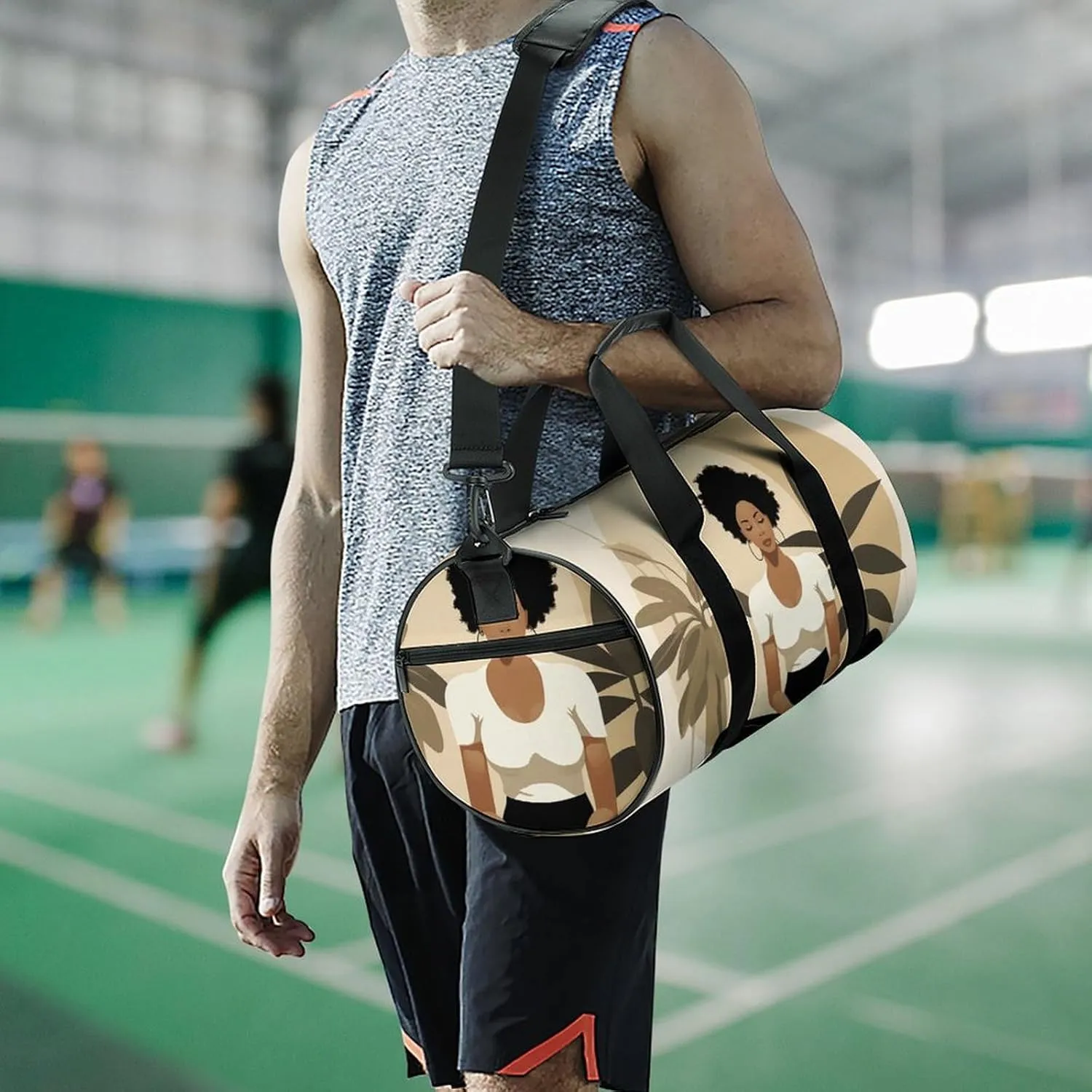 Gym Bag for Men Women Yoga Poses Duffel Bag Overnight Bag with Compartment Gym Sackpac