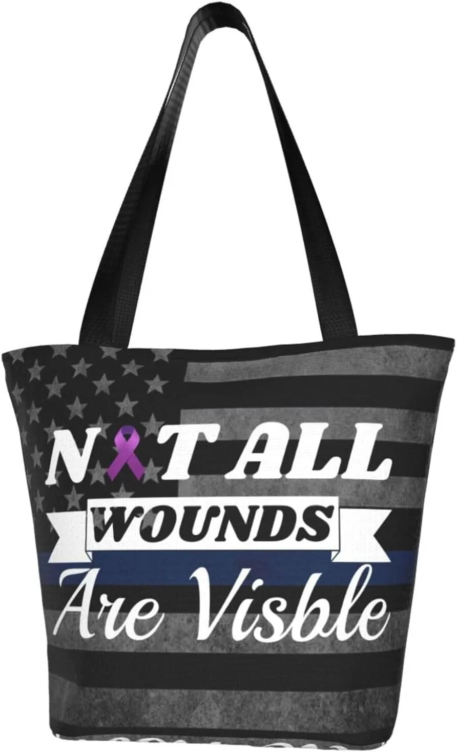Gynecological Cancer Awareness Not All Wounds Are Visible Fashion Shoulder Bag Large Capacity For Man Or Woman