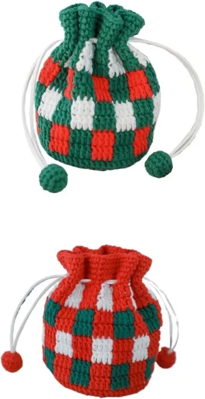 Hand-Woven Candy Bags Cute Creative Woolen Crochet Phone Bag Mini HandBags Purse
