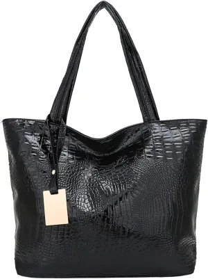 Handbags for women Lady's Top Handle Handbag Zipper Crocodile Print Large Capacity Tote Shoulder Bag