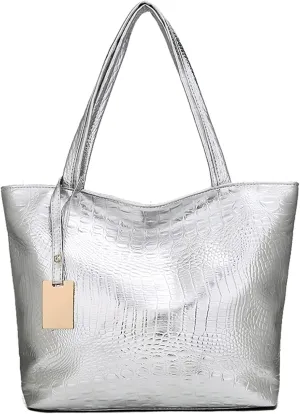 Handbags for women Lady's Top Handle Handbag Zipper Crocodile Print Large Capacity Tote Shoulder Bag