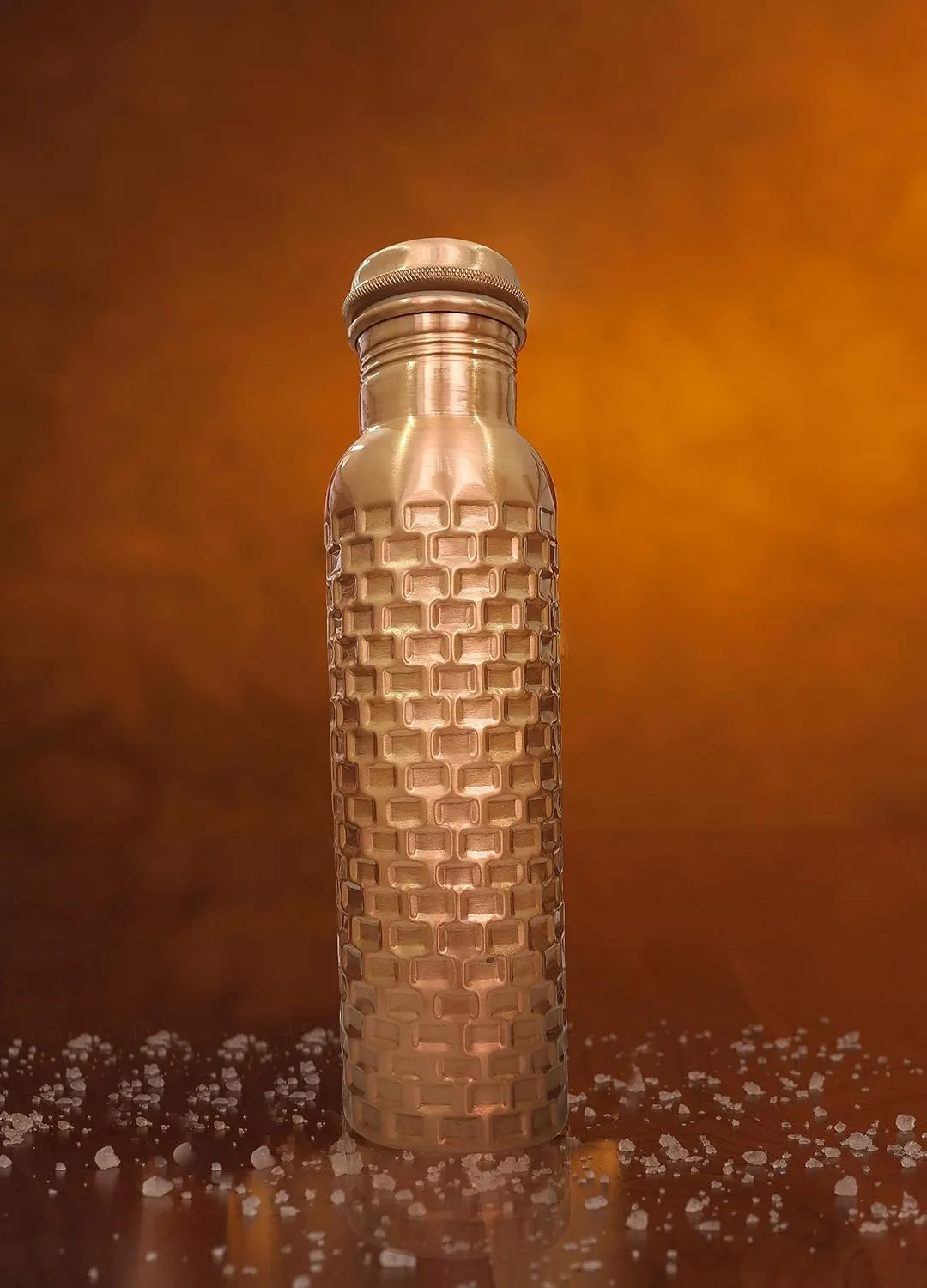 Handcrafted Copper Drinking Water Bottle - Ayurvedic Copper Vessel - 32 oz