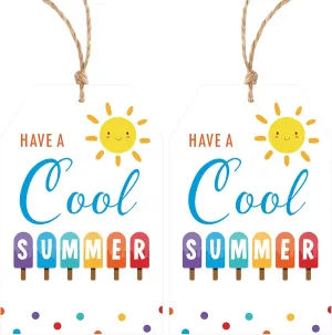Have A Cool Summer Gift Tags with String, 50Pcs Summer Tags Happy Summer Personalized Paper Gift Tags for Gift Bags Gift Wrapping Summer Party Decoration