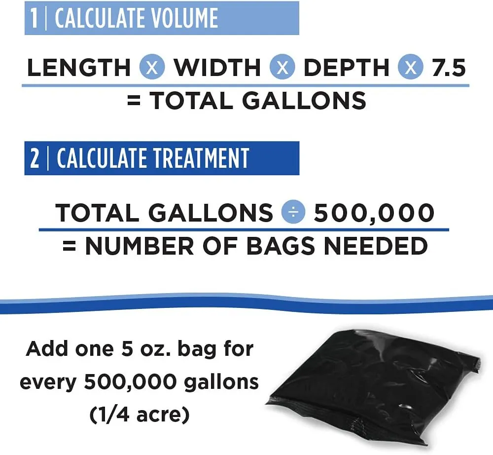 Healthy Ponds Pond Water Dye, Reflection (Black), 5 x 5 oz Water Soluble Bags, Treats up to 2.5 Million Gallons
