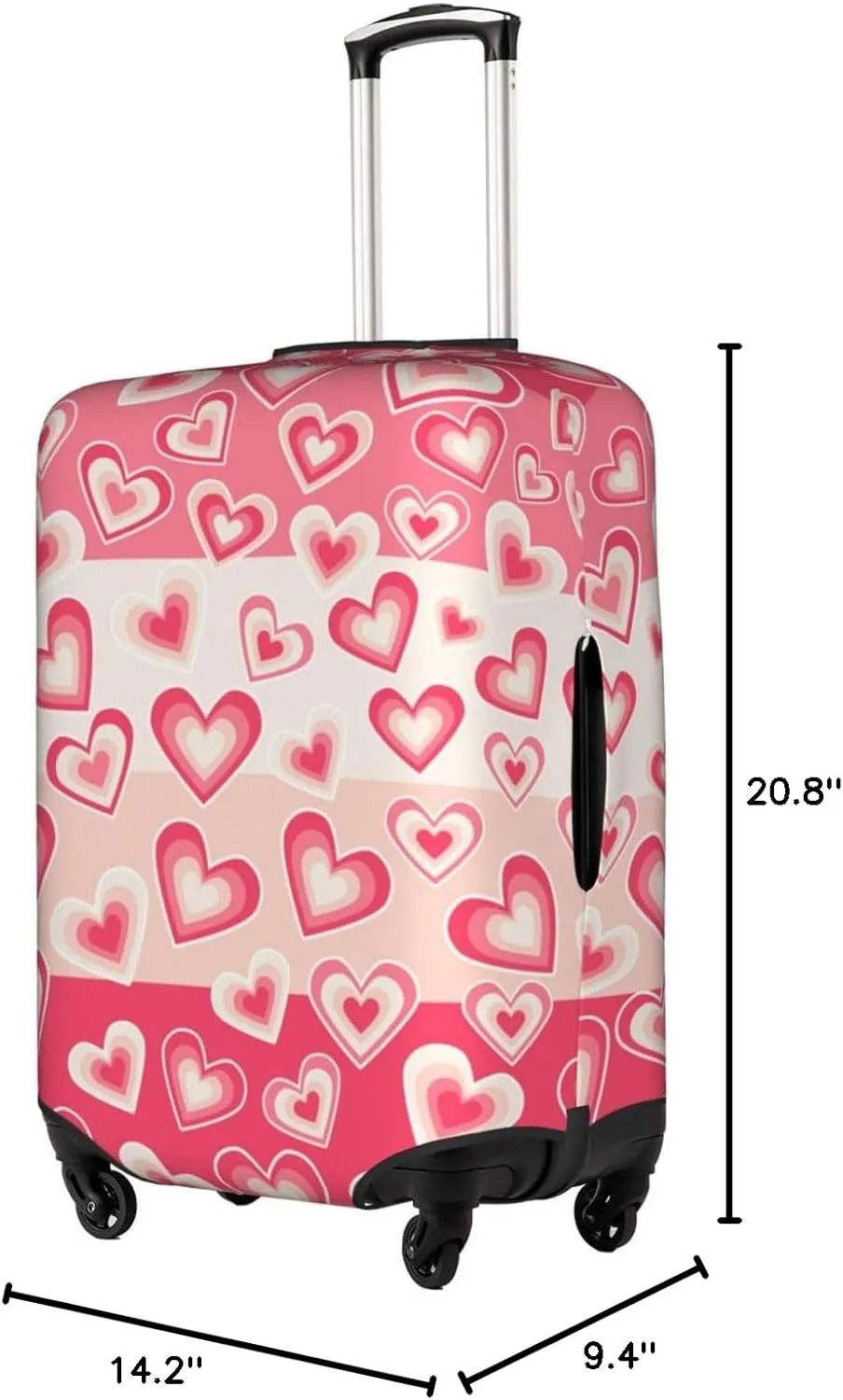 Hearts Pattern Luggage Covers Travel Suitcase Cover Protector Fit 18-32 Inch Luggage