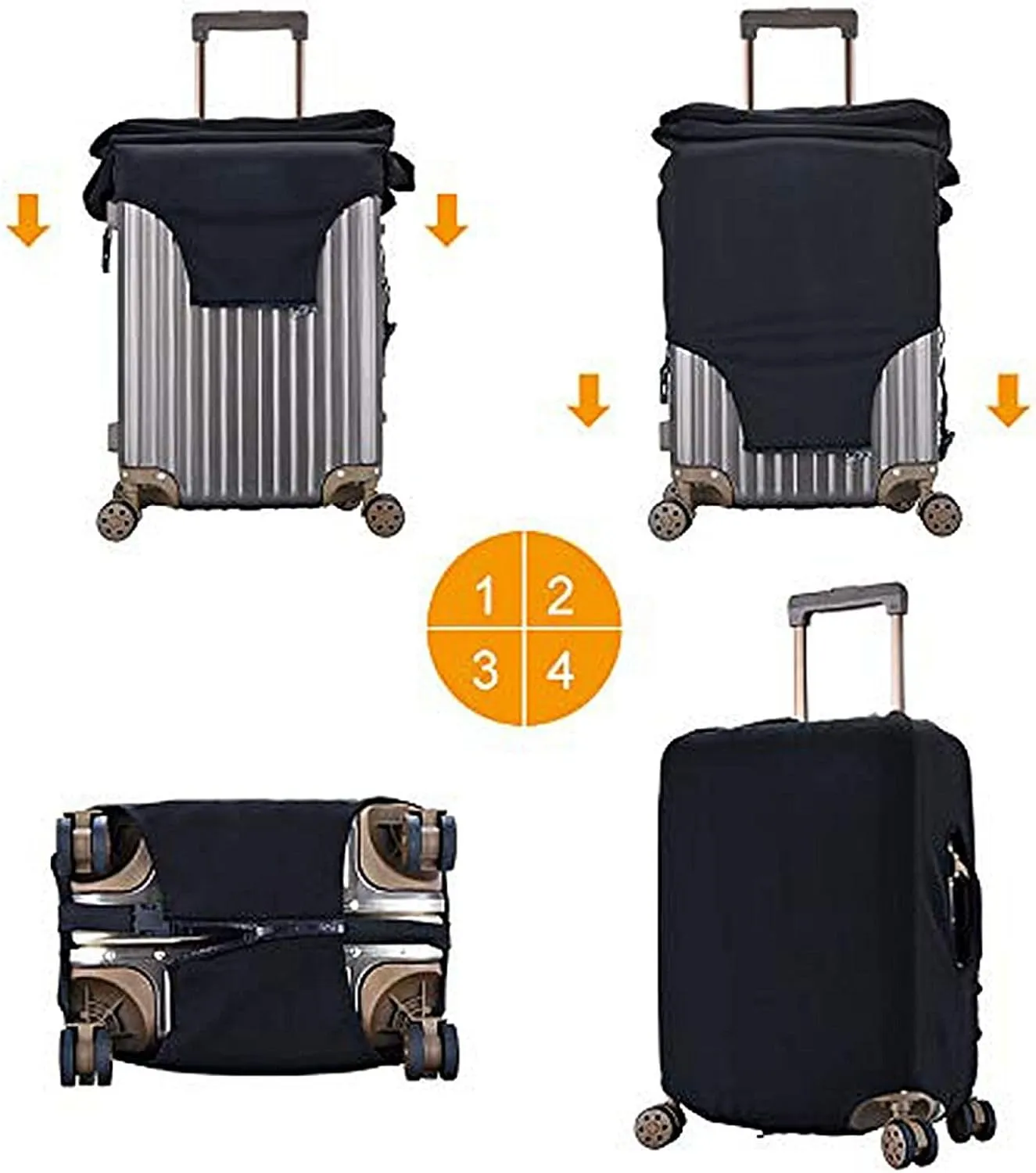 Hearts Pattern Luggage Covers Travel Suitcase Cover Protector Fit 18-32 Inch Luggage