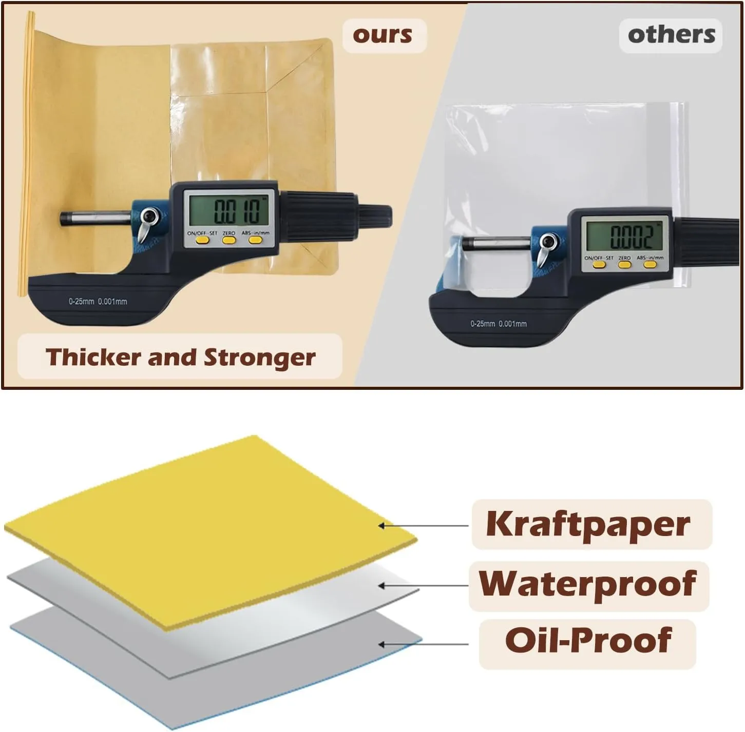 Heavy Duty Large Kraft Paper Bread Bags with Tin Tie Tab Lock 50pcs, Loaf Bag with Clear Front Window, Storage Packaging Treat Bag for Bakery Cafe Homemade Bread 10.6” × 4.3” × 8.7”