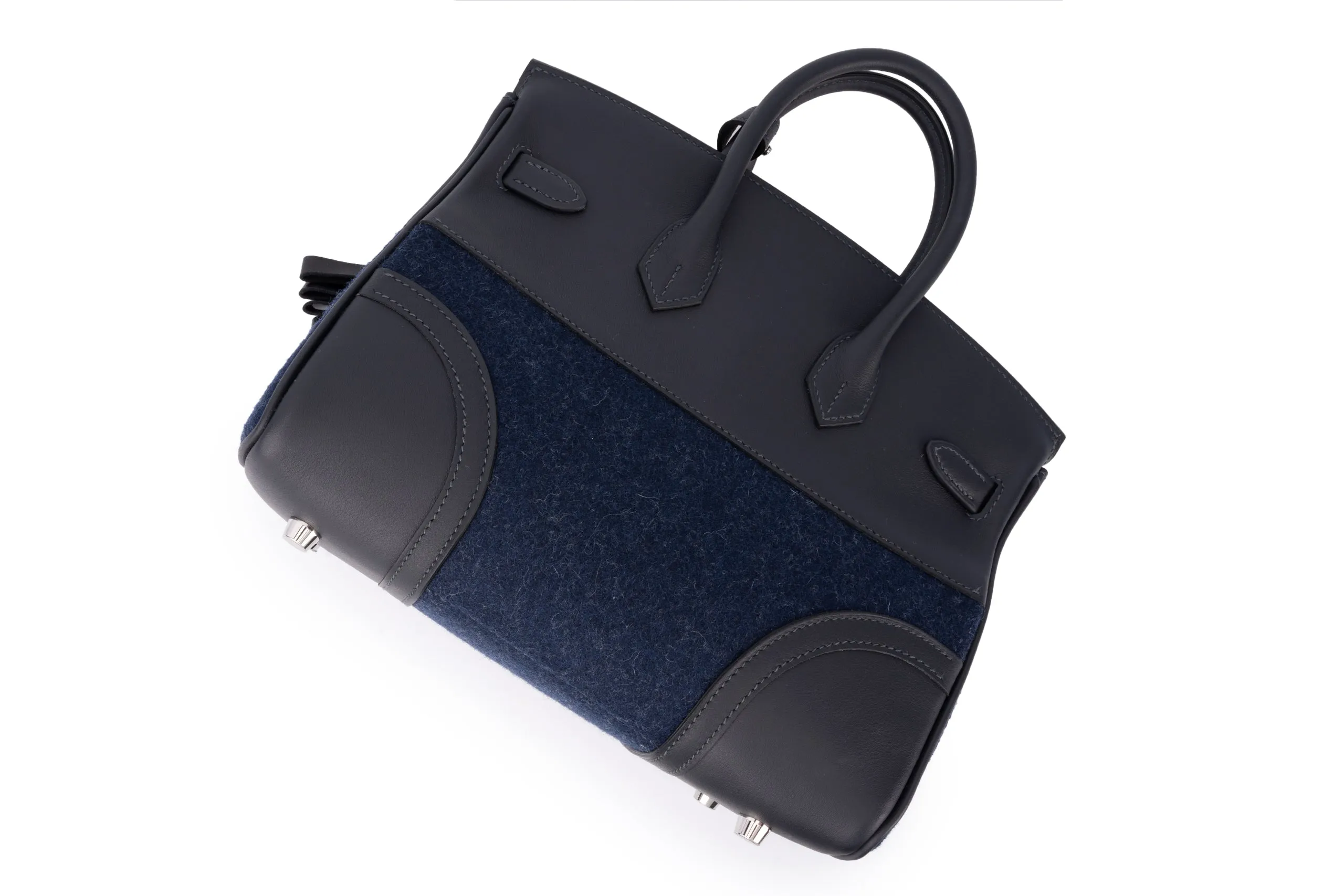 Hermès Birkin 25 	Limited Edition	Swift/Feutre	Go Team caban/Blue France/Blue Nuit/New White	PHW
