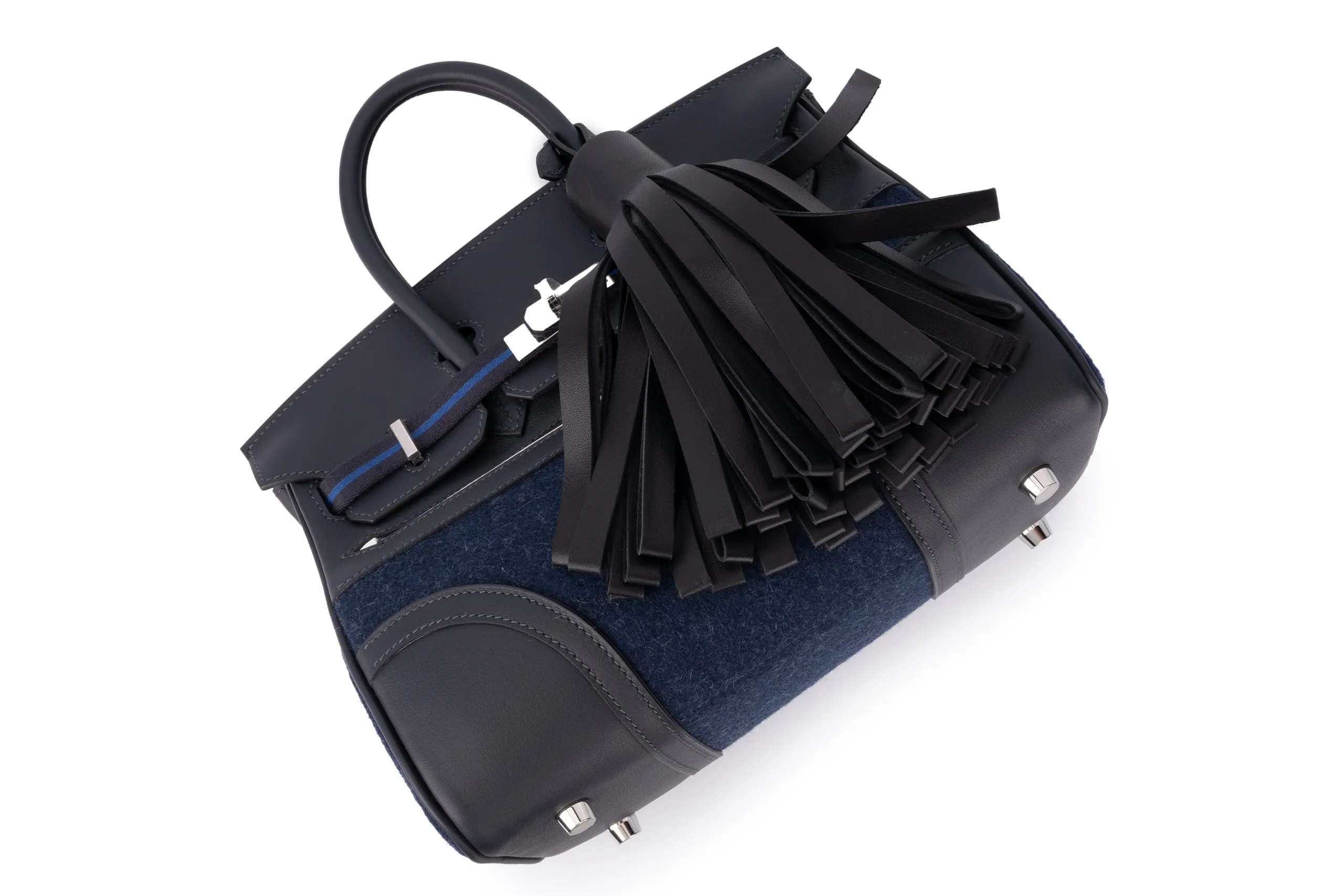 Hermès Birkin 25 	Limited Edition	Swift/Feutre	Go Team caban/Blue France/Blue Nuit/New White	PHW