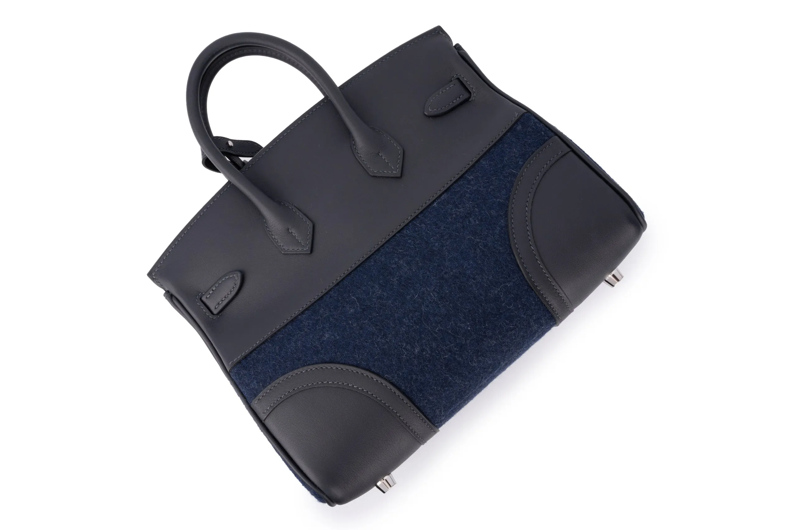 Hermès Birkin 25 	Limited Edition	Swift/Feutre	Go Team caban/Blue France/Blue Nuit/New White	PHW
