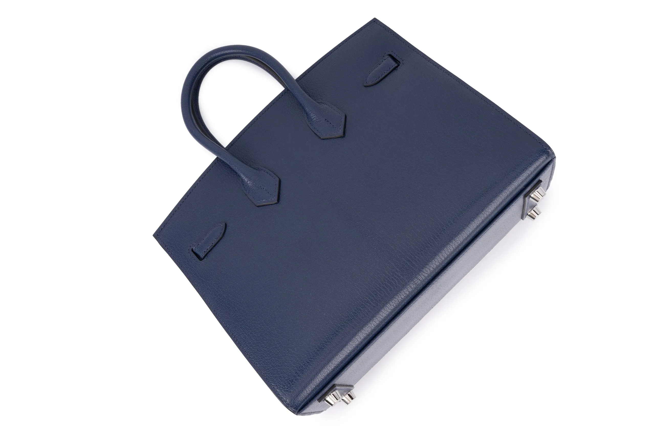 Hermès Birkin 25 	Sellier	Chevre	Blue Sapphire	PHW