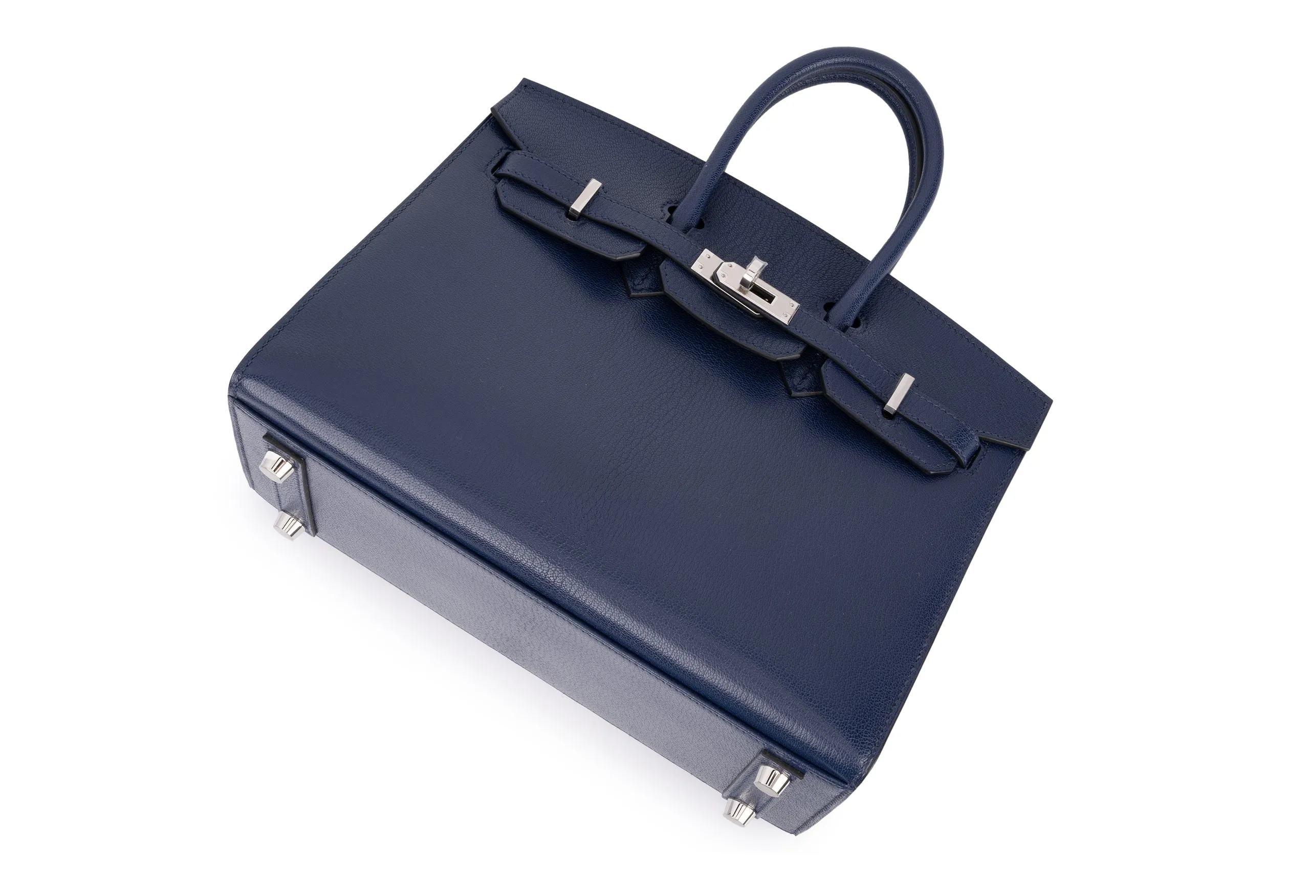 Hermès Birkin 25 	Sellier	Chevre	Blue Sapphire	PHW