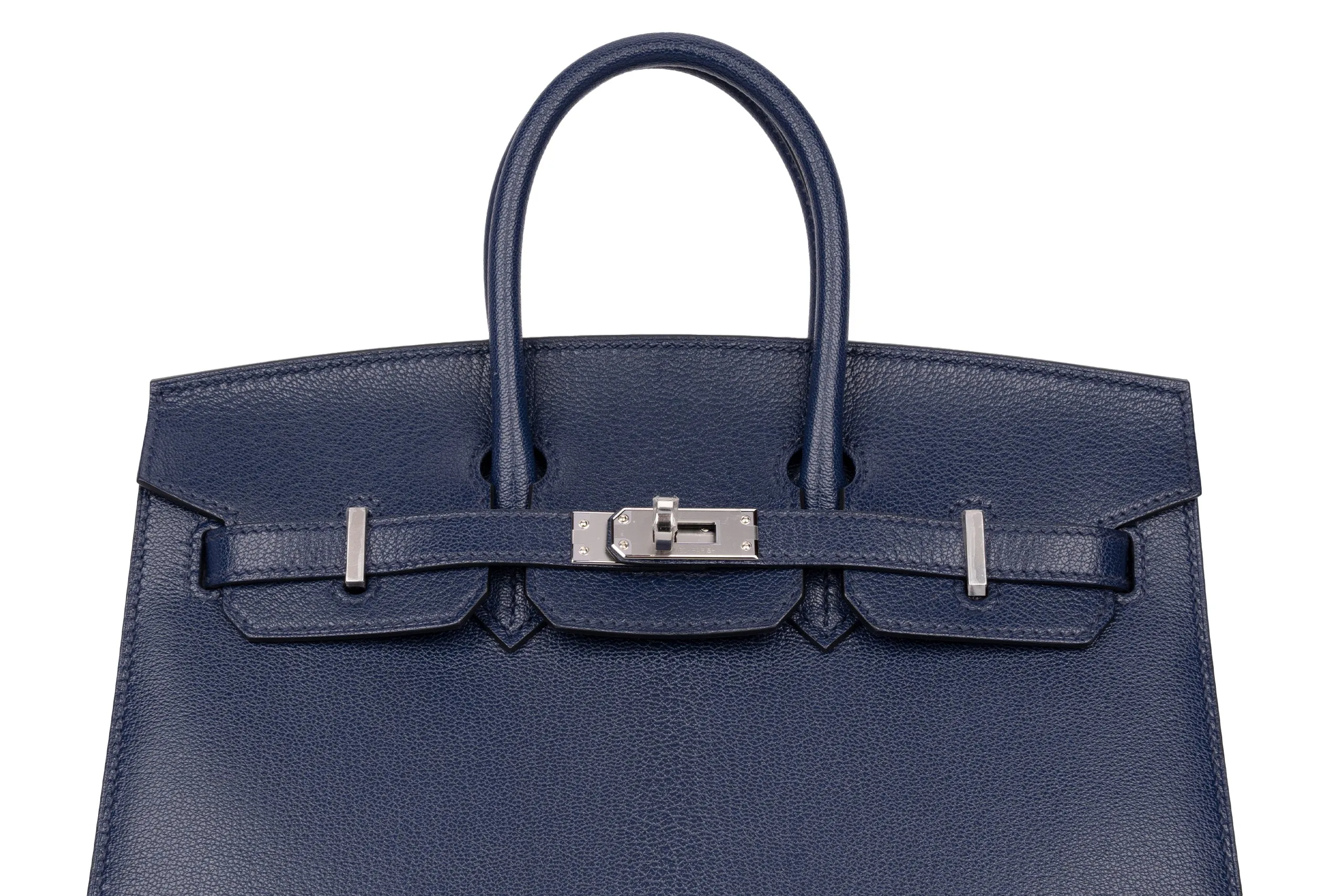 Hermès Birkin 25 	Sellier	Chevre	Blue Sapphire	PHW