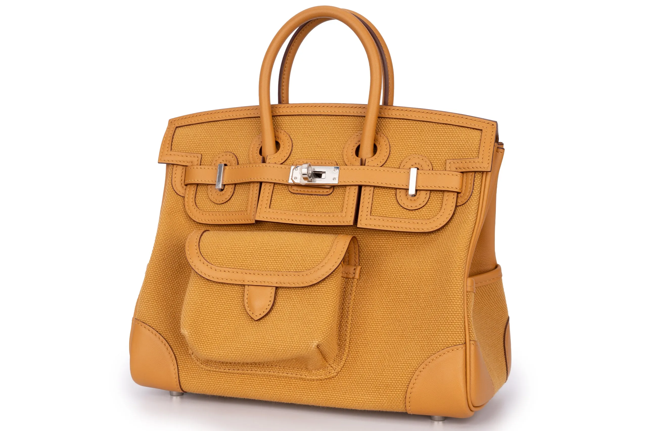 Hermès Birkin 25 Cargo Canvas/Swift Sesame PHW