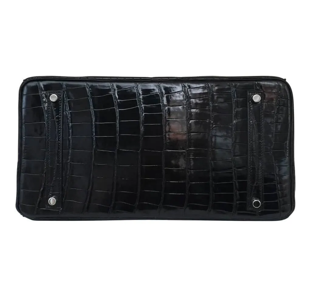 Hermès Crocodile Birkin 35 Black Bag