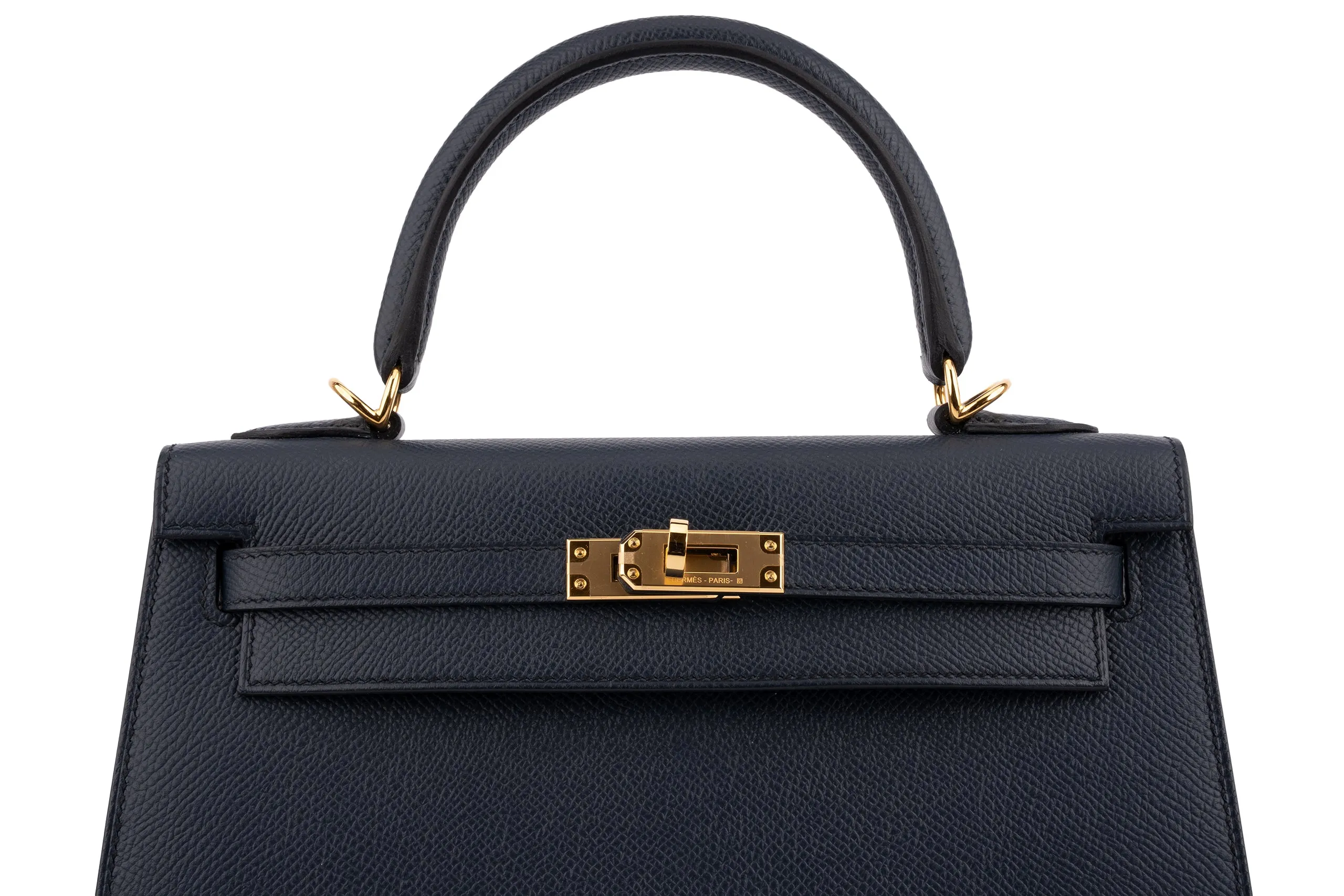Hermès Kelly 25		Epsom  	Blue Indigo	GHW