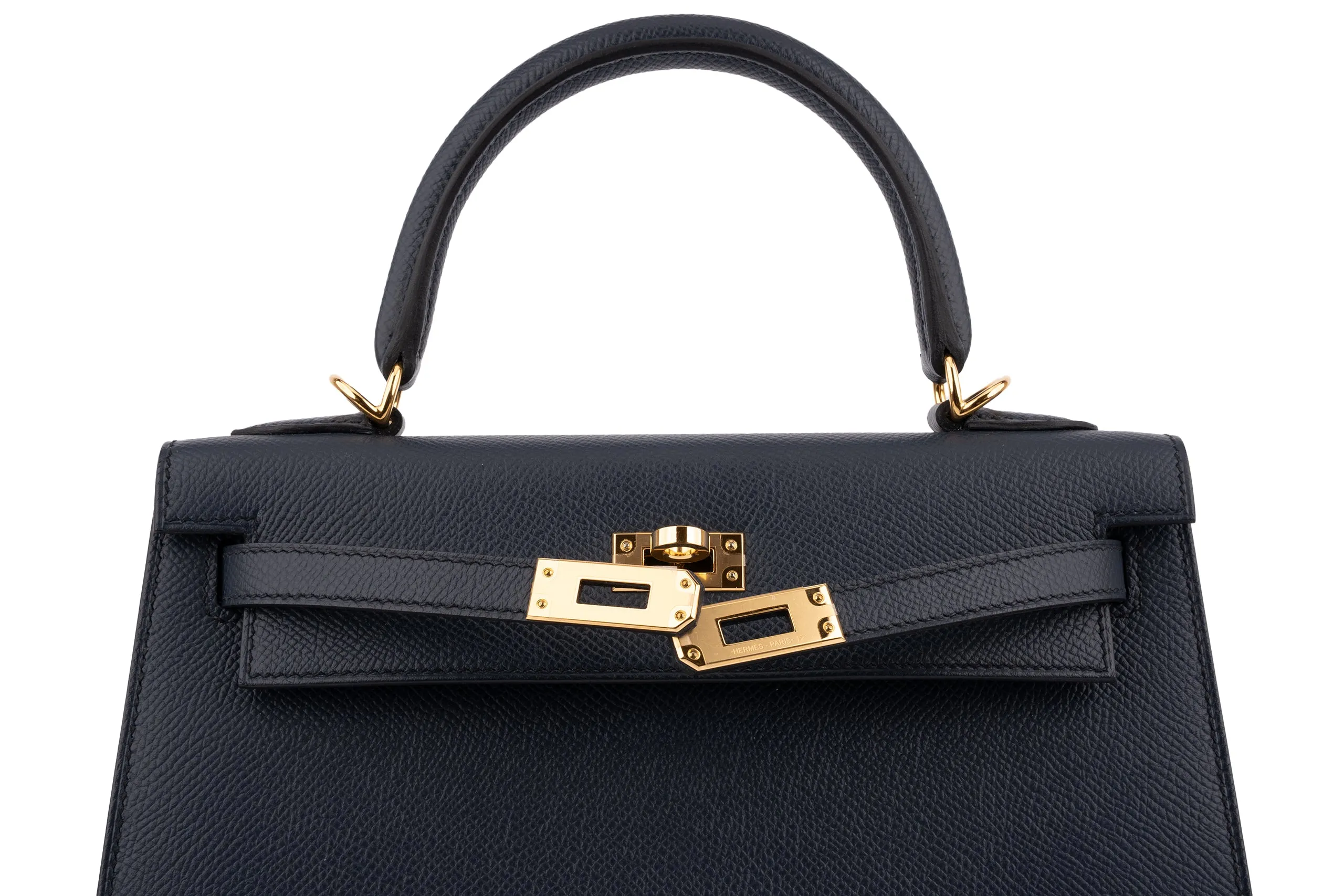 Hermès Kelly 25		Epsom  	Blue Indigo	GHW