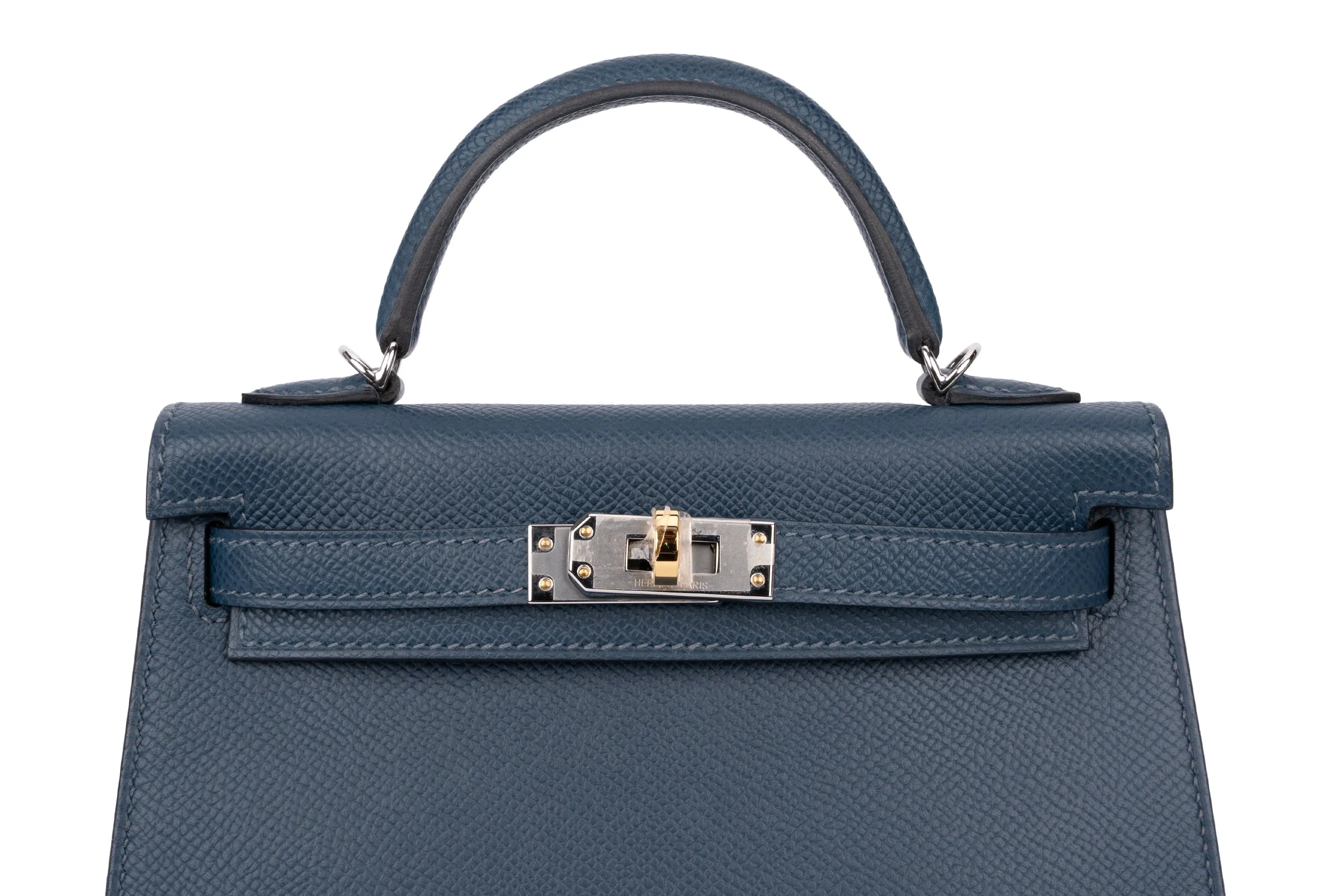 Hermès  Mini Kelly	Sellier	Epsom	Bleu De Prusse 	Electrum SGHW