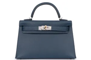 Hermès  Mini Kelly	Sellier	Epsom	Bleu De Prusse 	Electrum SGHW