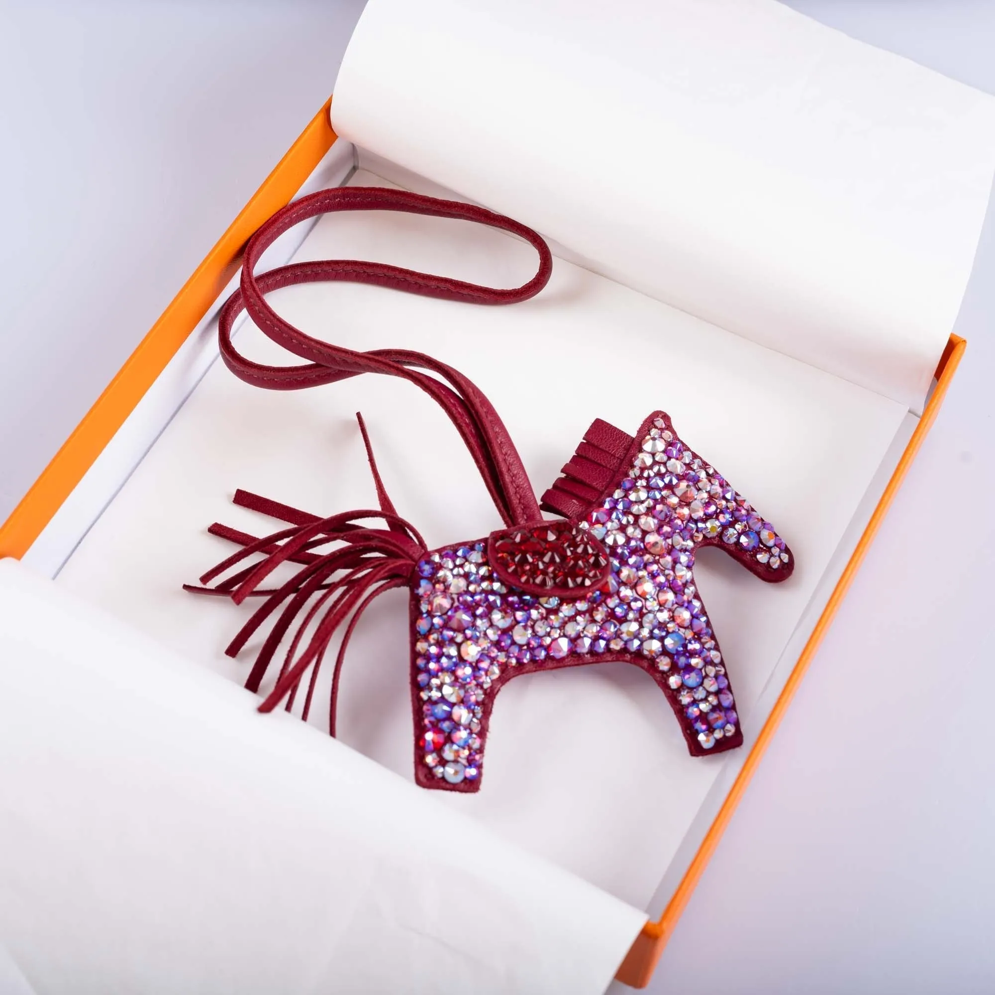 Hermès Rodeo Rubis Bag Charm Custom Swarovski PM